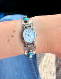 Rare Vintage Sterling Silver & Turquoise Ladies Watch